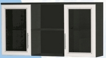 Антресоль большая с двумя стеклодверями ДЛЯ ГОСТИНОЙ АБС-2 Венге/Дуб выбеленный в Алейске - alejsk.katalogmebeli.com | фото