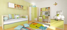 Детская комната Эппл (Зеленый/Белый/корпус Клен) в Алейске - alejsk.katalogmebeli.com | фото 5