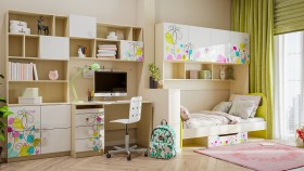 Детская комната Флёр (Белый/корпус Клен) в Алейске - alejsk.katalogmebeli.com | фото 1