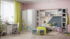 Детская комната Флер (Белый/корпус Выбеленное дерево) в Алейске - alejsk.katalogmebeli.com | фото 1