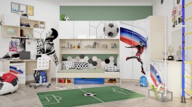 Детская комната Футбол ЧМ (Белый/Синий/корпус Клен) в Алейске - alejsk.katalogmebeli.com | фото 2