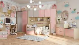 Детская комната Грэйси (Розовый/Серый/корпус Клен) в Алейске - alejsk.katalogmebeli.com | фото 13