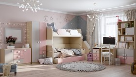 Детская комната Грэйси (Розовый/Серый/корпус Клен) в Алейске - alejsk.katalogmebeli.com | фото 12
