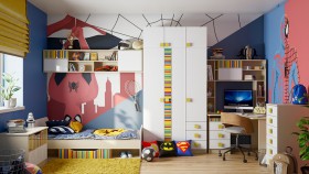Детская комната Клаксон без машинок (Белый/корпус Клен) в Алейске - alejsk.katalogmebeli.com | фото