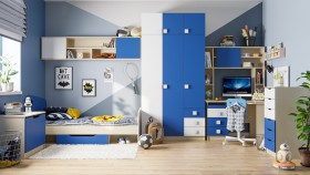 Детская комната Скай (Синий/Белый/корпус Клен) в Алейске - alejsk.katalogmebeli.com | фото 1