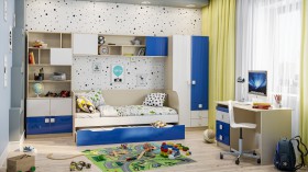 Детская комната Скай Люкс (Синий/Белый/корпус Клен) в Алейске - alejsk.katalogmebeli.com | фото 1