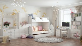 Детская комната Совушки (Белый/корпус Выбеленное дерево) в Алейске - alejsk.katalogmebeli.com | фото 3