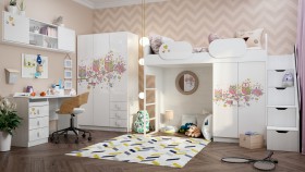 Детская комната Совушки (Белый/корпус Выбеленное дерево) в Алейске - alejsk.katalogmebeli.com | фото