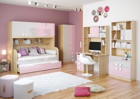 Диван-кровать Грэйси (Розовый/Серый/корпус Клен) в Алейске - alejsk.katalogmebeli.com | фото 3