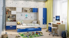 Диван-кровать Скай люкс (Синий/Белый/корпус Клен) в Алейске - alejsk.katalogmebeli.com | фото 2