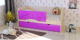 Друзья Кровать детская 2 ящика 1.6 Фиолетовый глянец в Алейске - alejsk.katalogmebeli.com | фото
