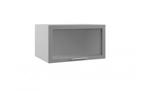 Гарда ГВПГС 800 шкаф верхний горизонтальный глубокий со стеклом высокий (Белый/корпус Серый) в Алейске - alejsk.katalogmebeli.com | фото