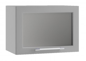 Гарда ПГС 500 шкаф верхний горизонтальный со стеклом (Белый патина/корпус Серый) в Алейске - alejsk.katalogmebeli.com | фото