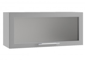 Гарда ПГС 800 шкаф верхний горизонтальный со стеклом (Белый патина/корпус Серый) в Алейске - alejsk.katalogmebeli.com | фото