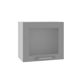 Гарда ВПГС 500 шкаф верхний горизонтальный со стеклом высокий (Белый патина/корпус Серый) в Алейске - alejsk.katalogmebeli.com | фото