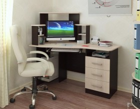 Компьютерный стол Каспер (венге/лоредо) в Алейске - alejsk.katalogmebeli.com | фото