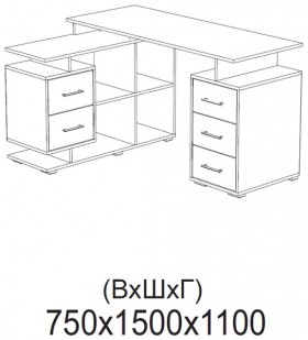 Компьютерный стол угловой СКМУ-3 белый в Алейске - alejsk.katalogmebeli.com | фото 2