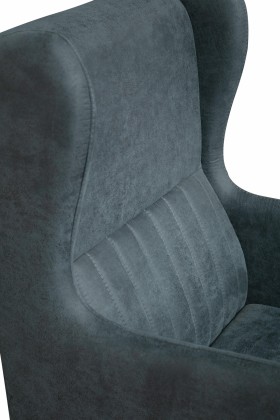Кресло для отдыха "ЕвроМагнат" (замша дельта серо - синий)/осн. в Алейске - alejsk.katalogmebeli.com | фото 3