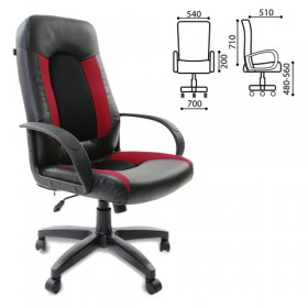 Кресло офисное BRABIX Strike EX-525 (черно-красный) в Алейске - alejsk.katalogmebeli.com | фото