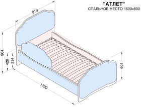 Кровать 160 Атлет 96 Серый (мягкий бортик) в Алейске - alejsk.katalogmebeli.com | фото 2