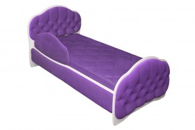 Кровать 160 Гармония 32 Фиолетовый (мягкий бортик) в Алейске - alejsk.katalogmebeli.com | фото