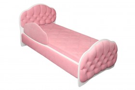 Кровать 160 Гармония 36 Светло-розовый (мягкий бортик) в Алейске - alejsk.katalogmebeli.com | фото