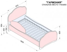 Кровать 170 Гармония 31 Светло-сиреневый (мягкий бортик) в Алейске - alejsk.katalogmebeli.com | фото 2