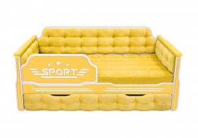 Кровать 170 серии Спорт 1 ящик 74 Жёлтый (мягкие боковые накладки) в Алейске - alejsk.katalogmebeli.com | фото