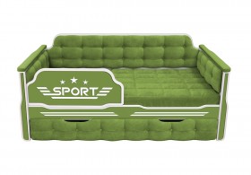 Кровать 170 серии Спорт 1 ящик 76 Зелёный (мягкие боковые накладки) в Алейске - alejsk.katalogmebeli.com | фото