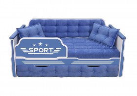 Кровать 170 серии Спорт 1 ящик 85 Синий (подушки) в Алейске - alejsk.katalogmebeli.com | фото