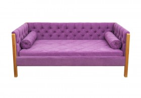 Кровать 180 серии Леди  32 Фиолетовый (подушка валик) в Алейске - alejsk.katalogmebeli.com | фото