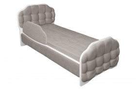 Кровать 190 Атлет Lux 96 Серый (мягкий бортик) в Алейске - alejsk.katalogmebeli.com | фото