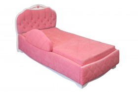 Кровать 190 Гармония Lux 36 Розовый (мягкий бортик) в Алейске - alejsk.katalogmebeli.com | фото