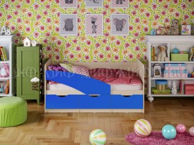 Кровать Бабочки 1,6м (Синий матовый) в Алейске - alejsk.katalogmebeli.com | фото