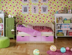 Кровать Бабочки 1,6м (Сиреневый металлик) в Алейске - alejsk.katalogmebeli.com | фото