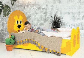 Кровать детская Лева 1.6 Желтый/Оранжевый в Алейске - alejsk.katalogmebeli.com | фото