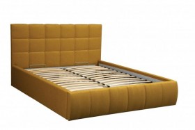 Кровать "Диана" ш. 1400 (Н=1010мм) (жаккард горчица) в Алейске - alejsk.katalogmebeli.com | фото