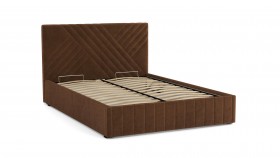 Кровать Гамма ш. 1400 (с основанием для хранения) (велюр тенерифе шоколад) в Алейске - alejsk.katalogmebeli.com | фото 3