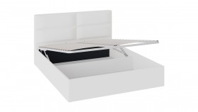 Кровать «Глосс» с мягкой обивкой и подъемным механизмом тип 1 (1600) (Белая) в Алейске - alejsk.katalogmebeli.com | фото 2