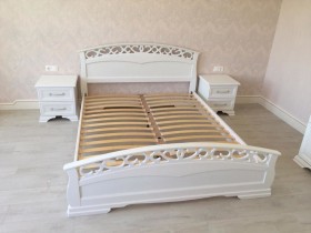 Кровать Грация-1 из массива сосны 900*2000 Белый античный в Алейске - alejsk.katalogmebeli.com | фото 9