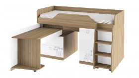 Кровать комбинированная «Оксфорд» (Ривьера/Белый с рисунком) в Алейске - alejsk.katalogmebeli.com | фото 3