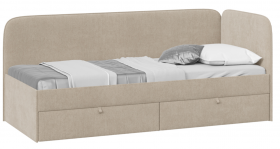 Кровать «Молли» с мягкой обивкой (900) тип 1 (Микровелюр Scandi Cream 03) в Алейске - alejsk.katalogmebeli.com | фото