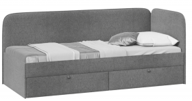 Кровать «Молли» с мягкой обивкой (900) тип 1 (Микровелюр Scandi Graphite 22) в Алейске - alejsk.katalogmebeli.com | фото