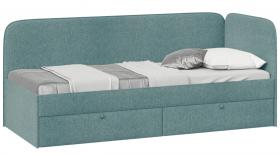 Кровать «Молли» с мягкой обивкой (900) тип 1 (Микровелюр Scandi Indigo 11) в Алейске - alejsk.katalogmebeli.com | фото 1