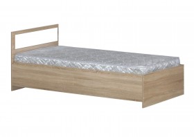 Кровать одинарная 900-2 без матраса (прямые спинки) Дуб Сонома в Алейске - alejsk.katalogmebeli.com | фото