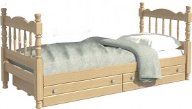 Кровать одинарная Аленка из массива сосны 800*1890 Сосна в Алейске - alejsk.katalogmebeli.com | фото 1