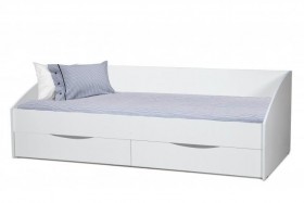 Кровать одинарная "Фея - 3" (симметричная) New/(белый / белый / ДВПО: белый) в Алейске - alejsk.katalogmebeli.com | фото