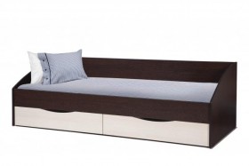 Кровать одинарная "Фея - 3" (симметричная) New (венге / вудлайн кремовый / ДВПО: белый) в Алейске - alejsk.katalogmebeli.com | фото