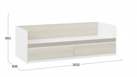 Кровать «Сканди» с 2 ящиками Дуб Гарден/Белый/Глиняный серый в Алейске - alejsk.katalogmebeli.com | фото 3