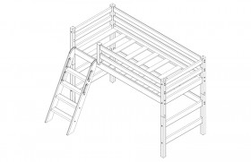Кровать Соня вариант 6 полувысокая с наклонной лестницей Лаванда в Алейске - alejsk.katalogmebeli.com | фото 3